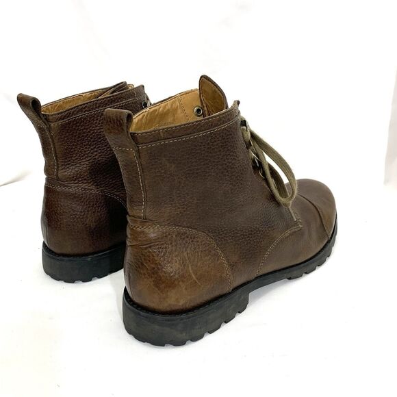 Fossil Pebbled Brown Leather Ankle Lace Up Boots Men Size 11M - Picture 10 of 16